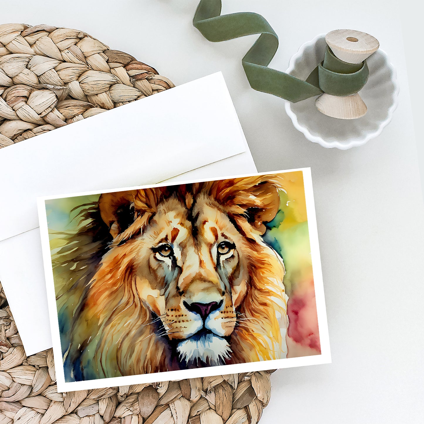 Lion Greeting Cards Pack of 8