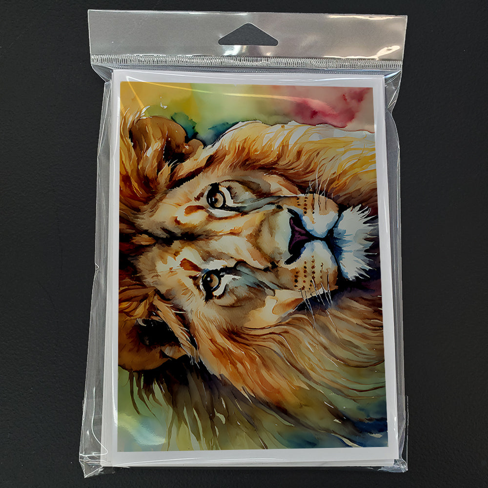 Lion Greeting Cards Pack of 8