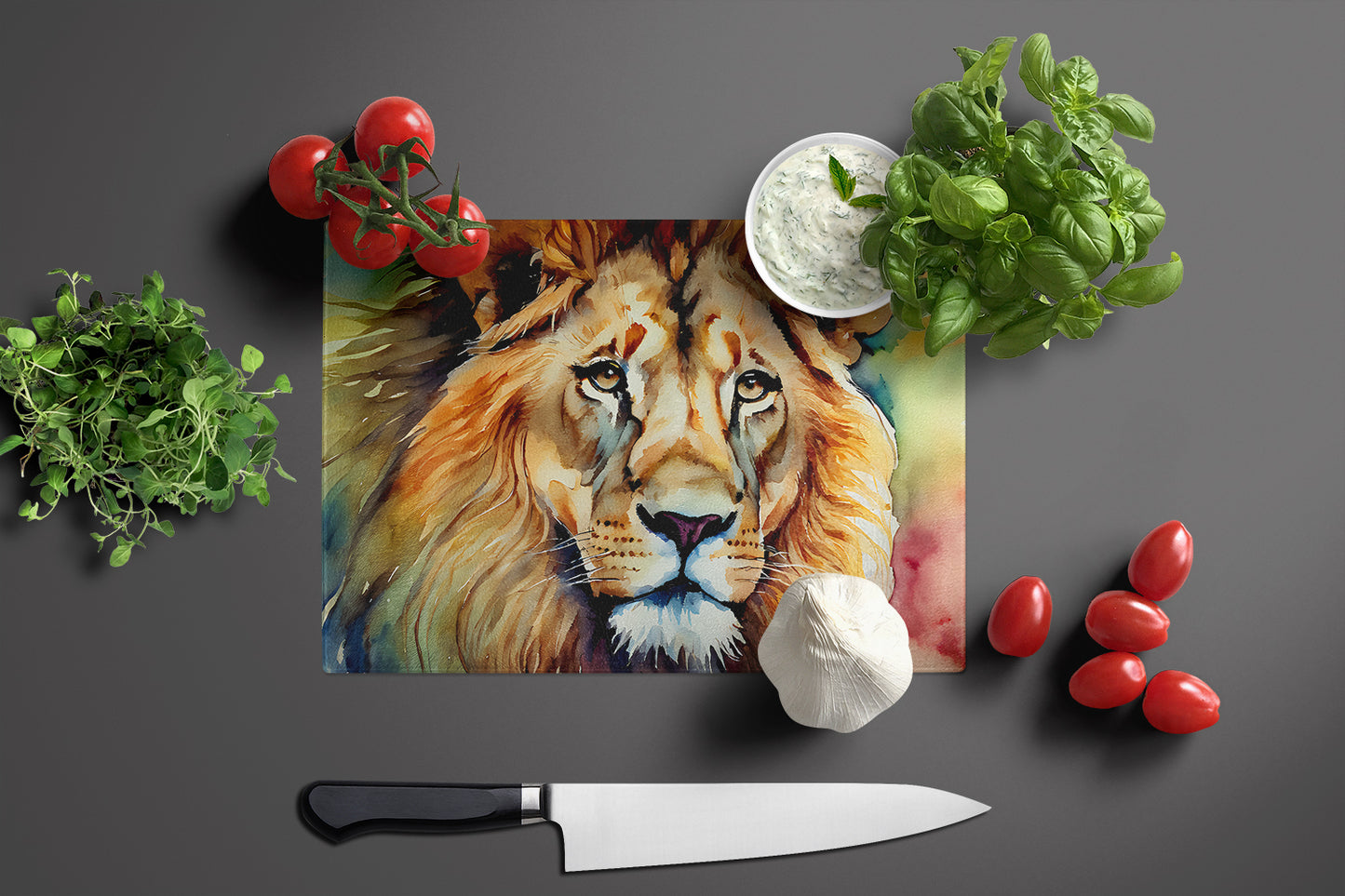 Lion Glass Cutting Board