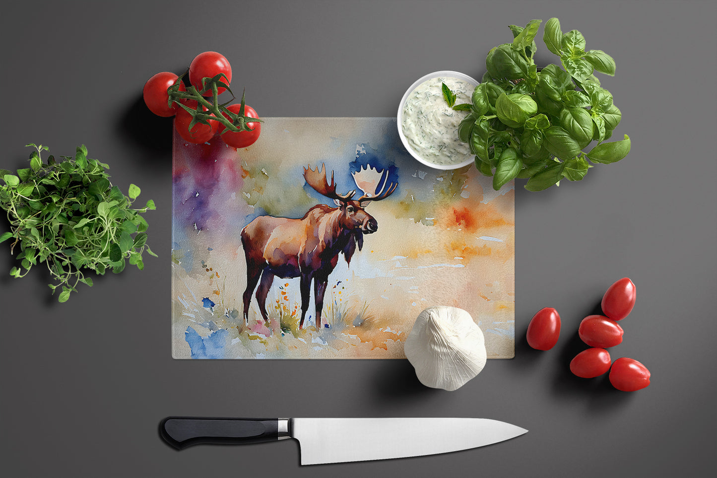 Moose Glass Cutting Board