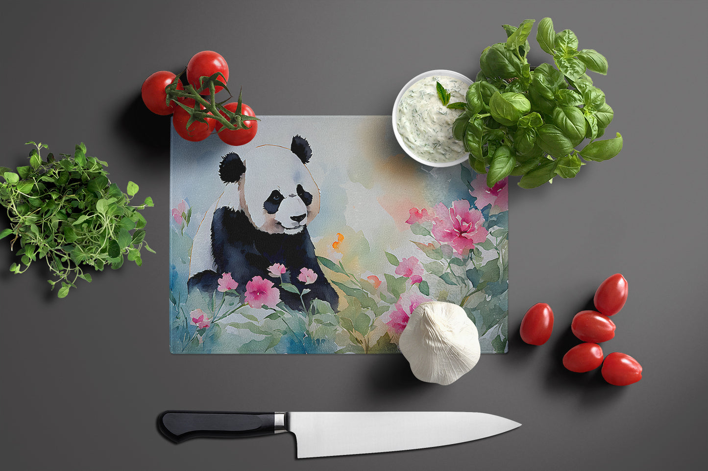 Panda Glass Cutting Board