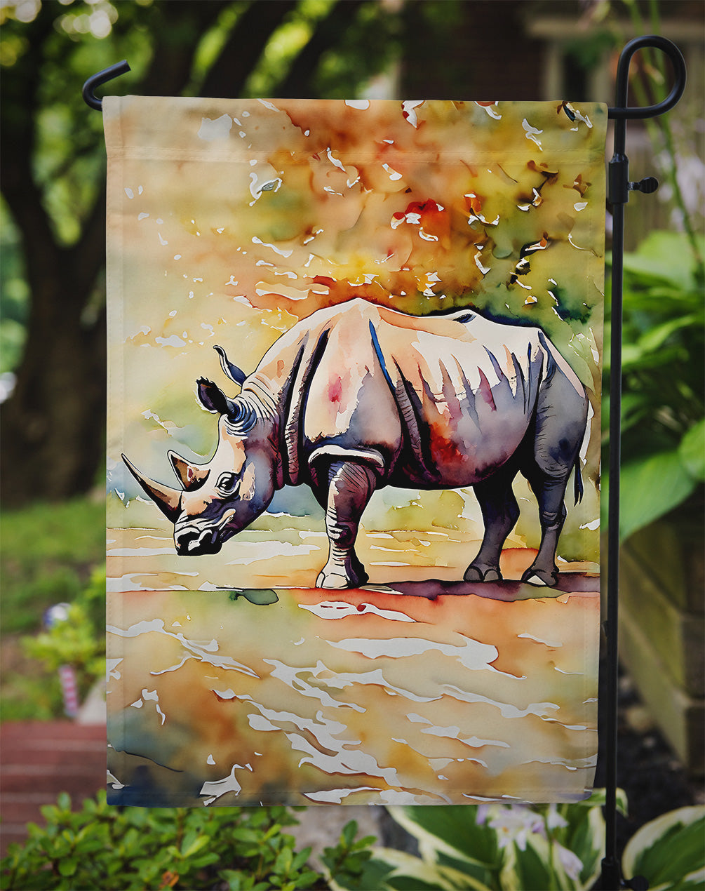 Rhinoceros Garden Flag