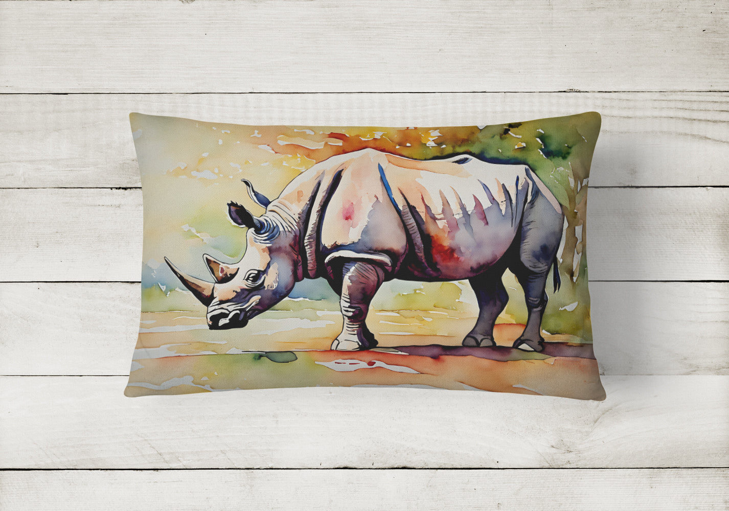 Rhinoceros Throw Pillow