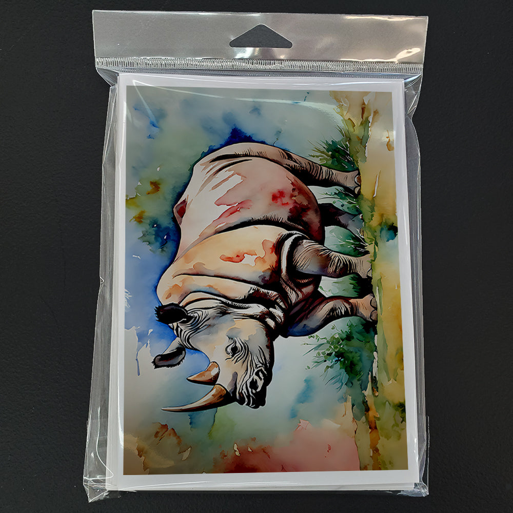 Rhinoceros Greeting Cards Pack of 8