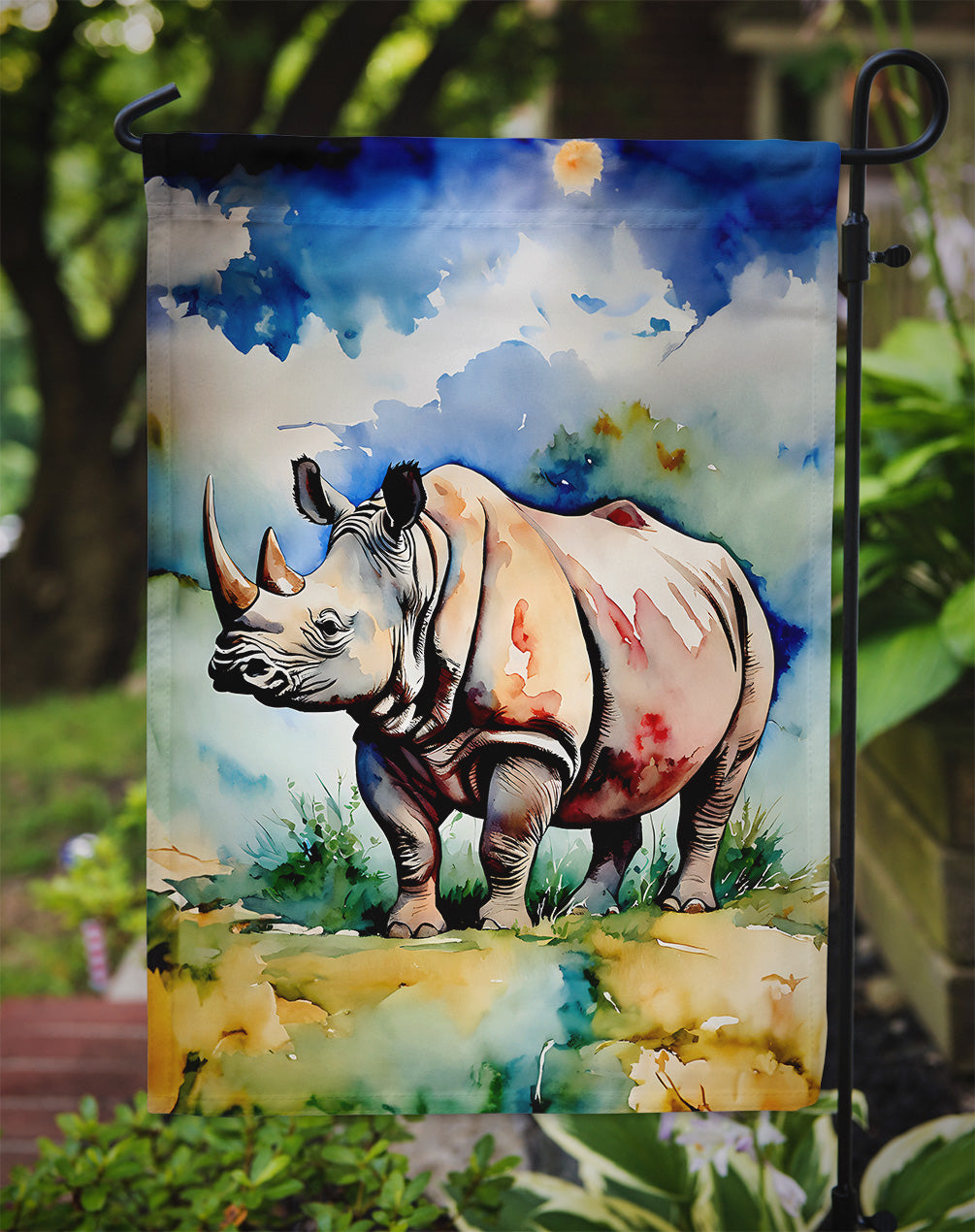 Rhinoceros Garden Flag