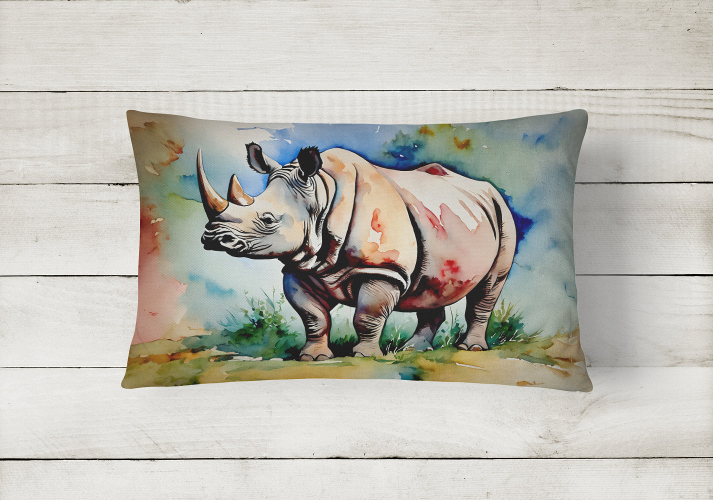 Rhinoceros Throw Pillow