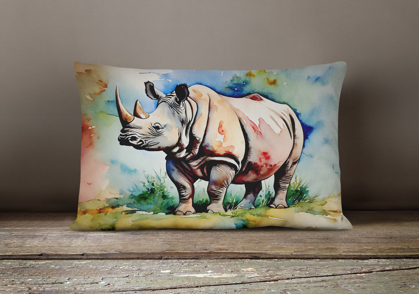 Rhinoceros Throw Pillow