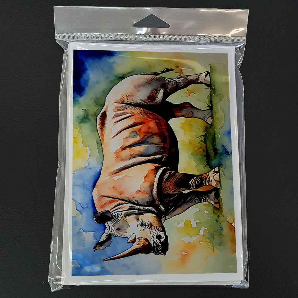 Rhinoceros Greeting Cards Pack of 8