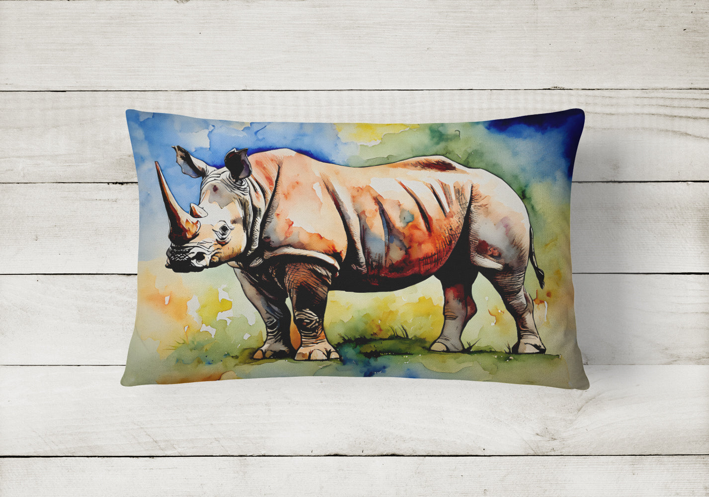 Rhinoceros Throw Pillow