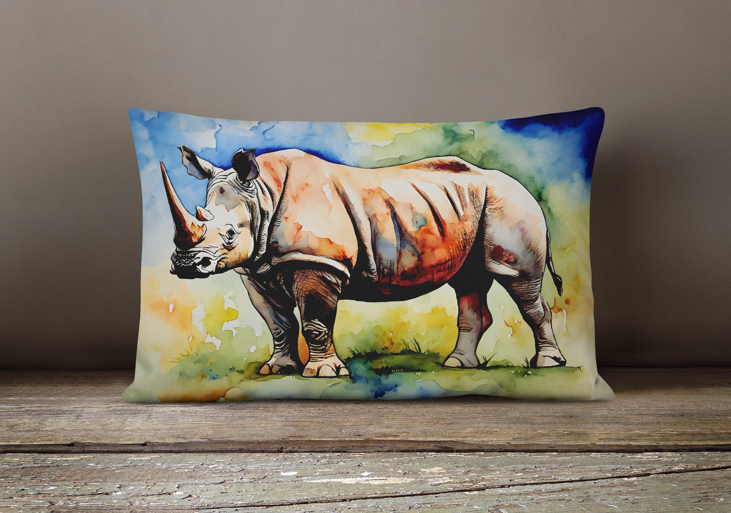 Rhinoceros Throw Pillow