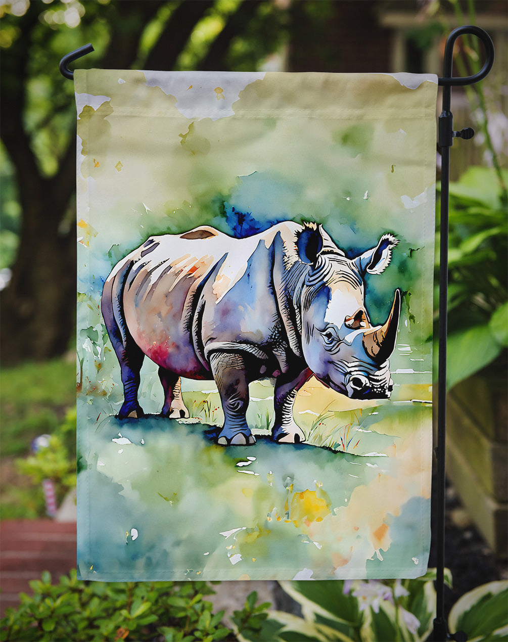 Rhinoceros Garden Flag