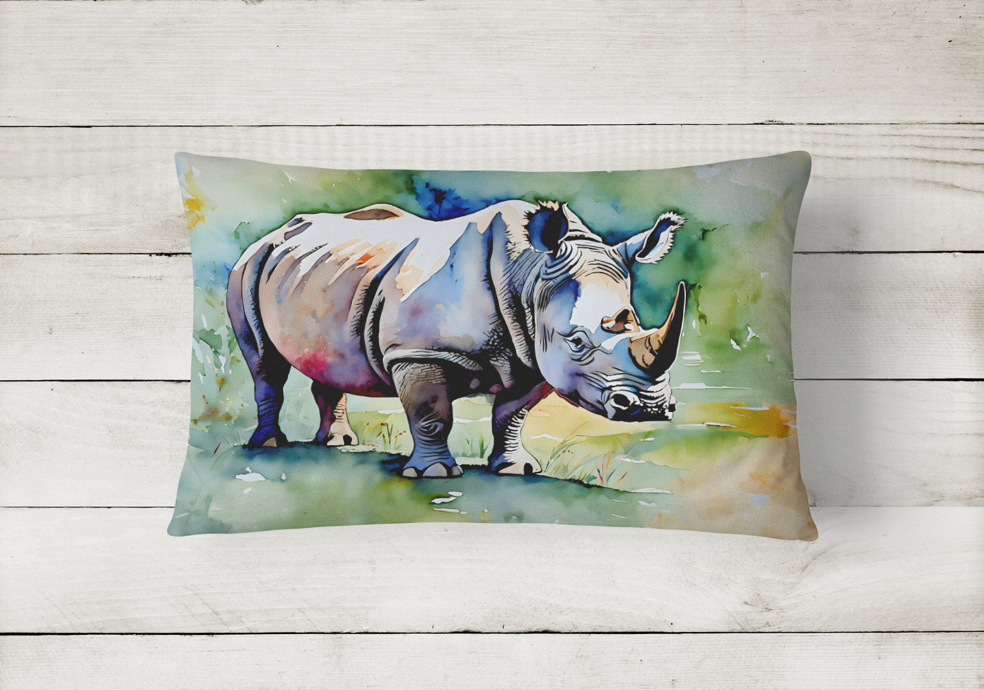 Rhinoceros Throw Pillow