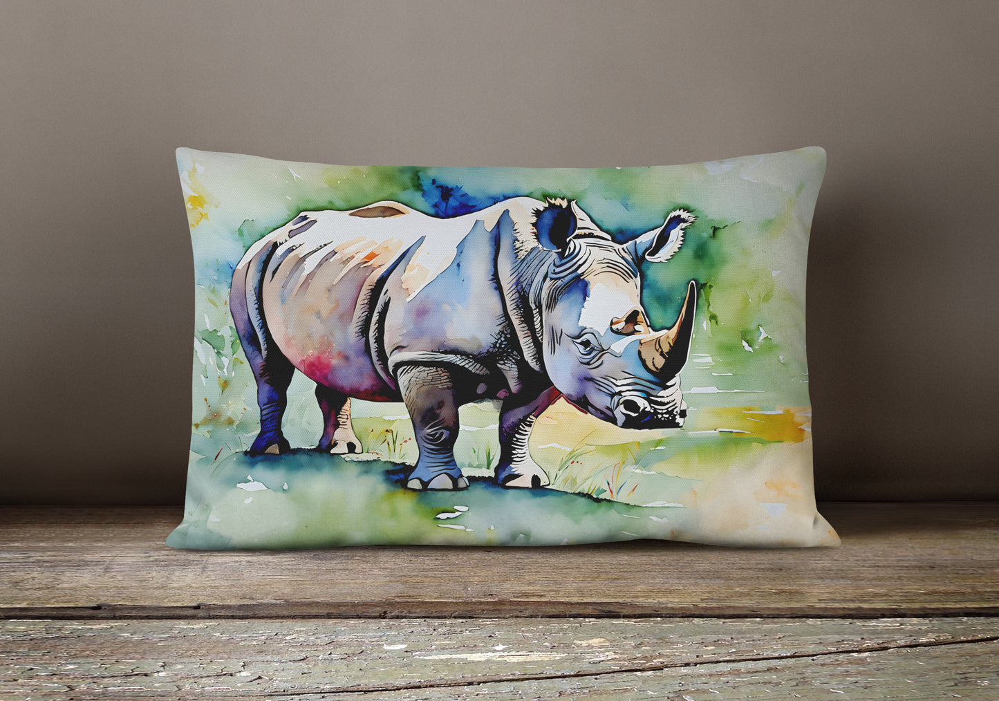 Rhinoceros Throw Pillow