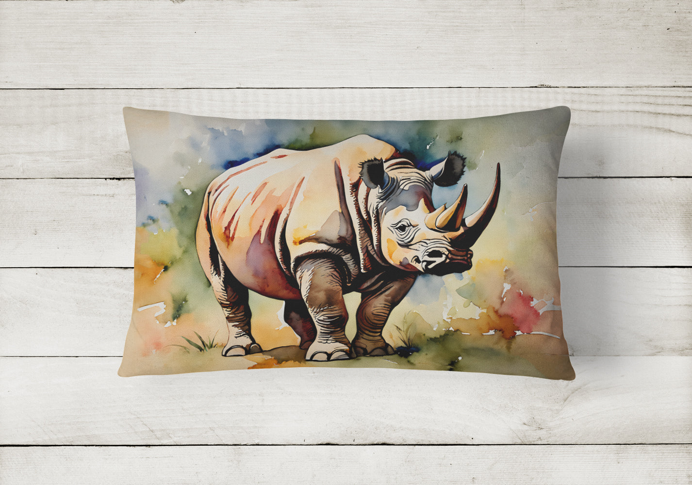 Rhinoceros Throw Pillow