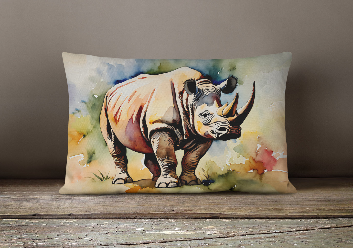 Rhinoceros Throw Pillow