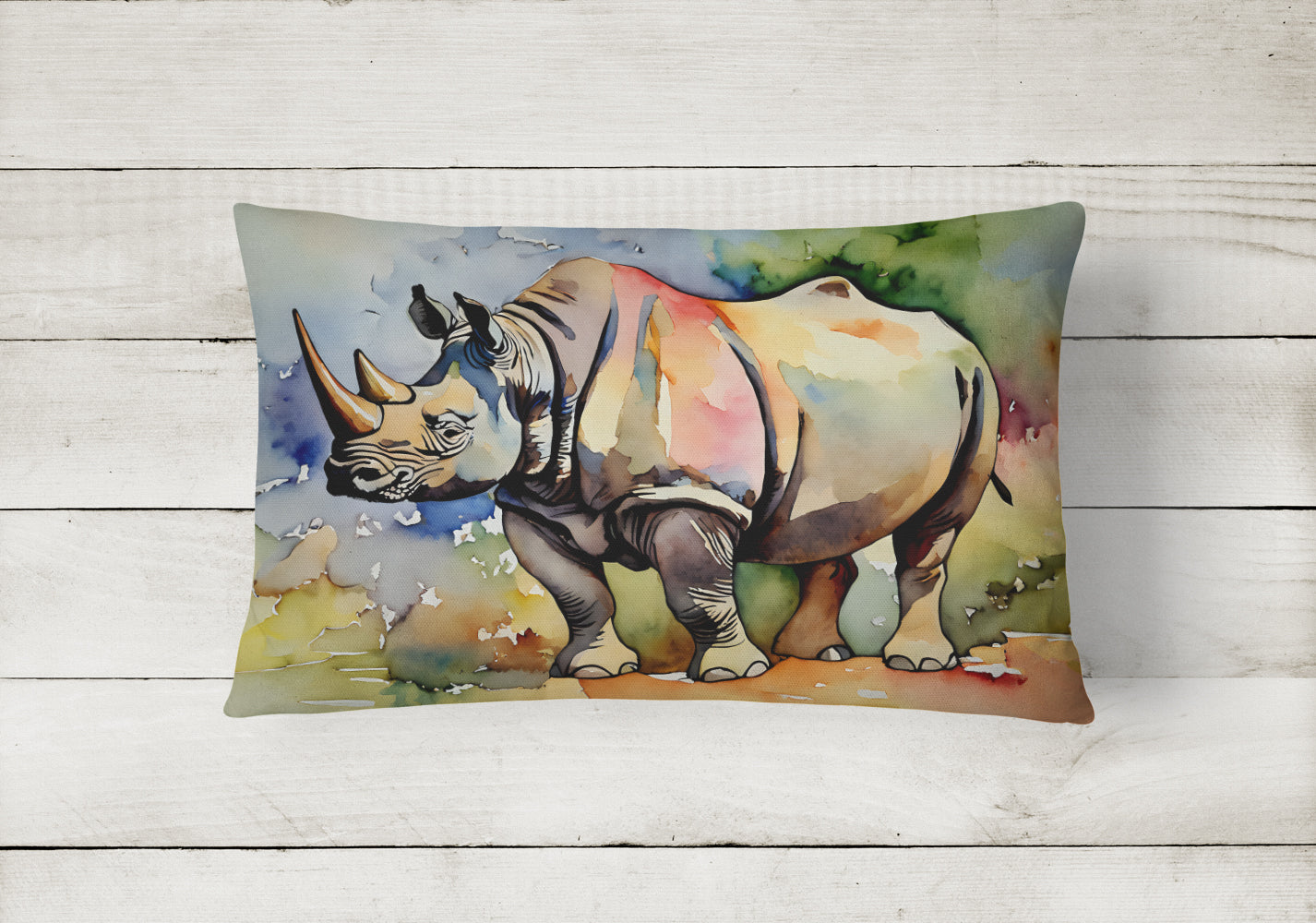 Rhinoceros Throw Pillow