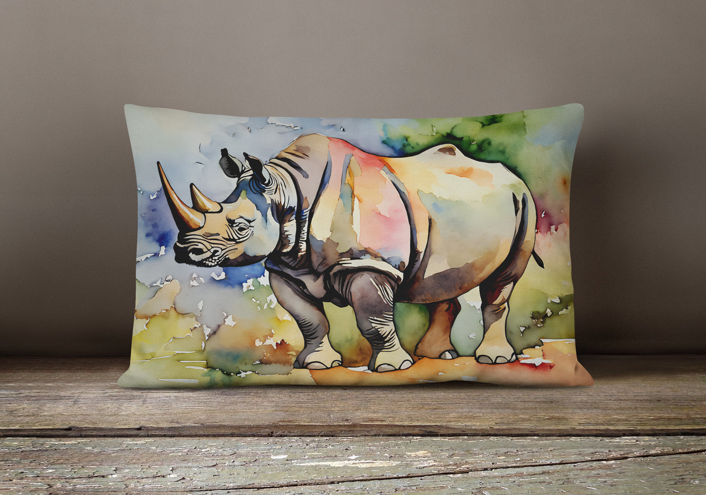 Rhinoceros Throw Pillow