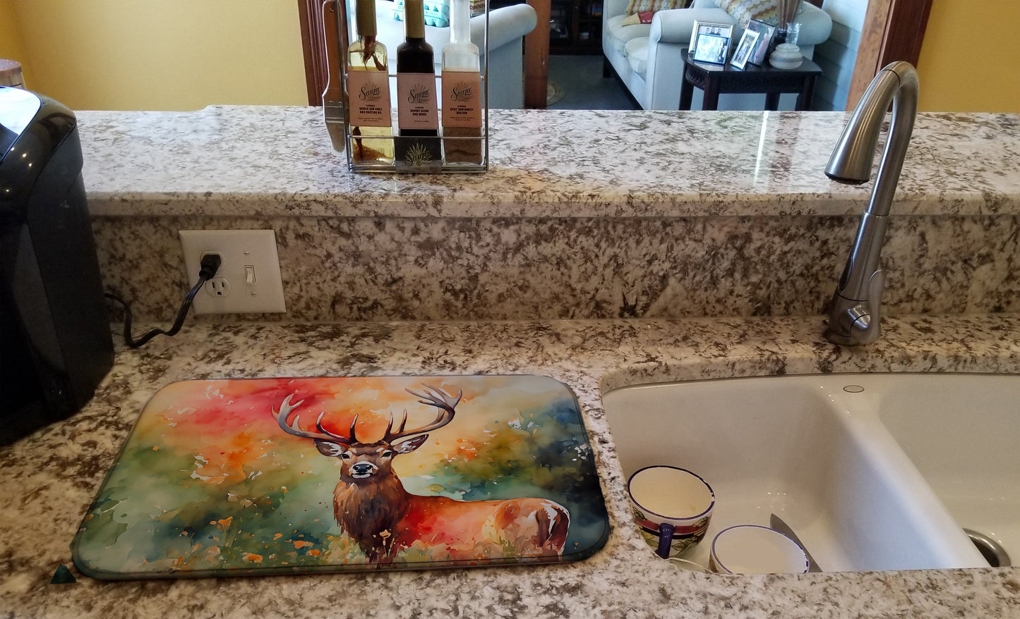 Deer Stag Dish Drying Mat