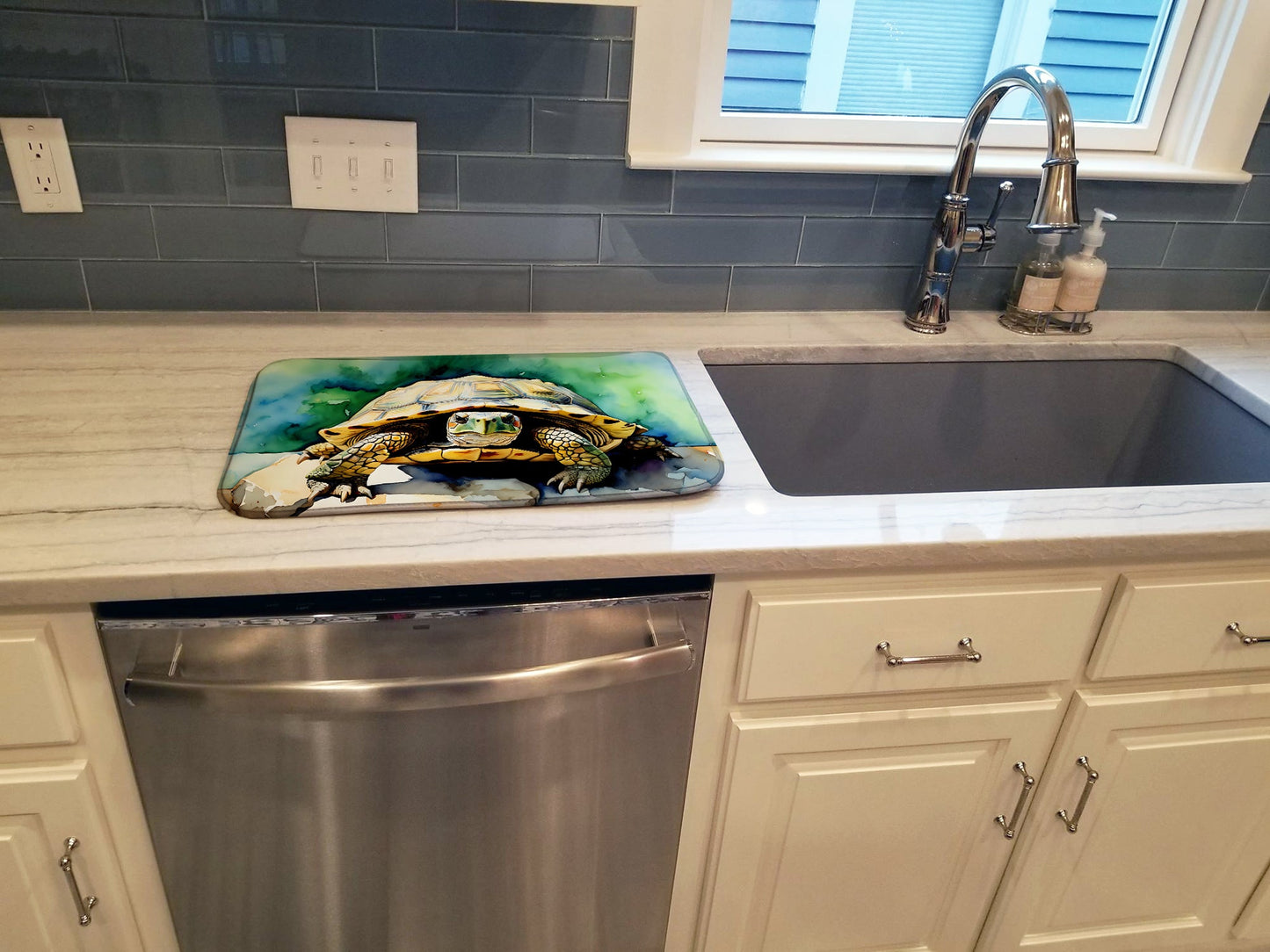 Turtles Tortoises Dish Drying Mat