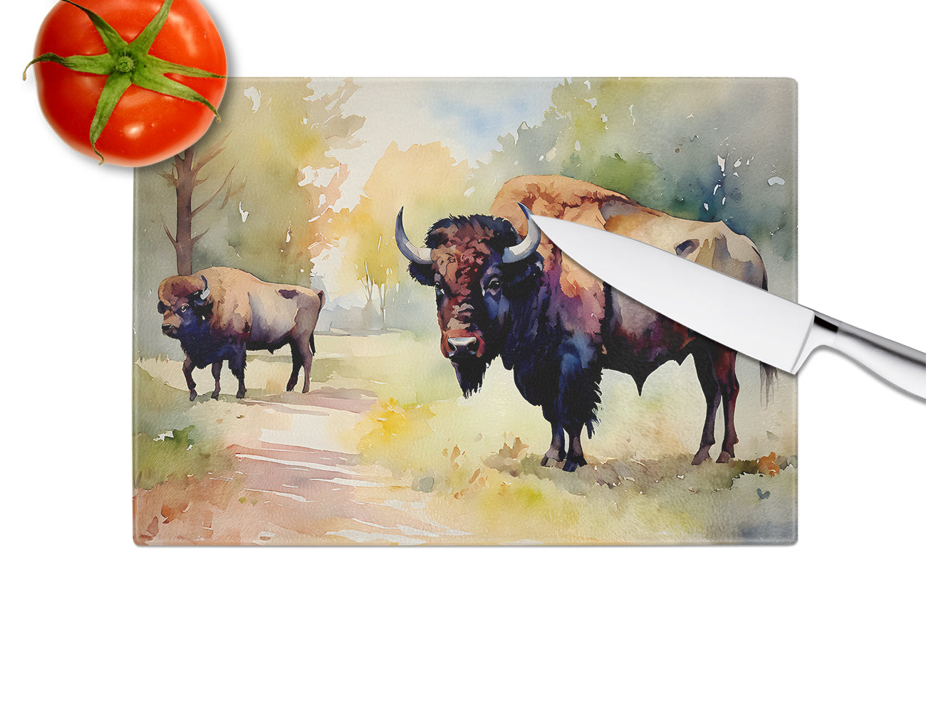 Wood Bison Glass Cutting Board