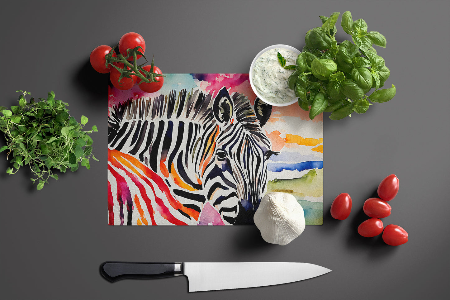 Zebra Glass Cutting Board