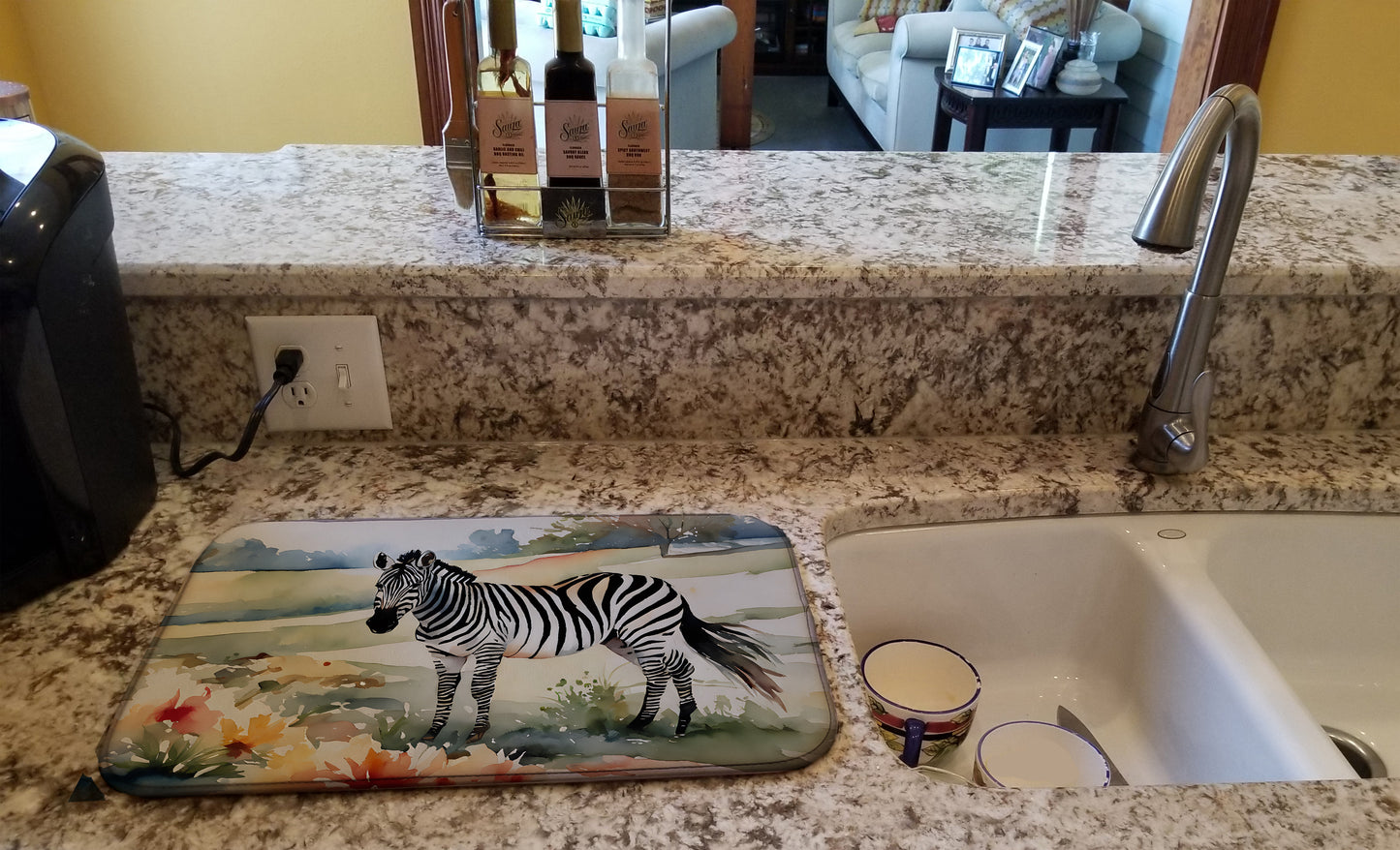 Zebra Dish Drying Mat