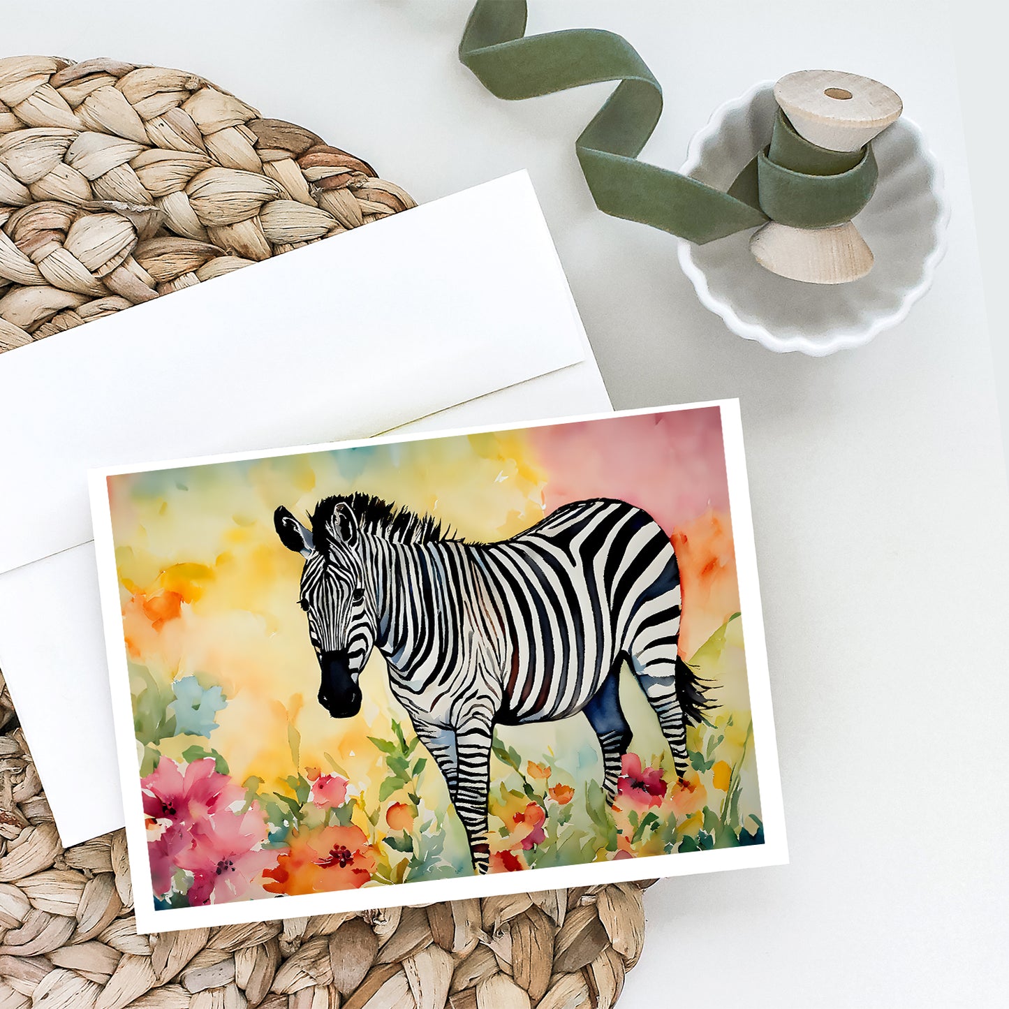 Zebra Greeting Cards Pack of 8