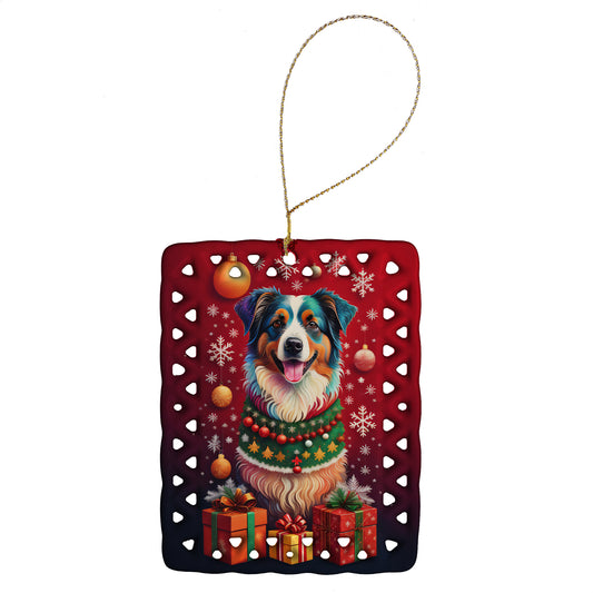 Buy this Australian Shepherd Holiday Christmas Porcelain Ornament