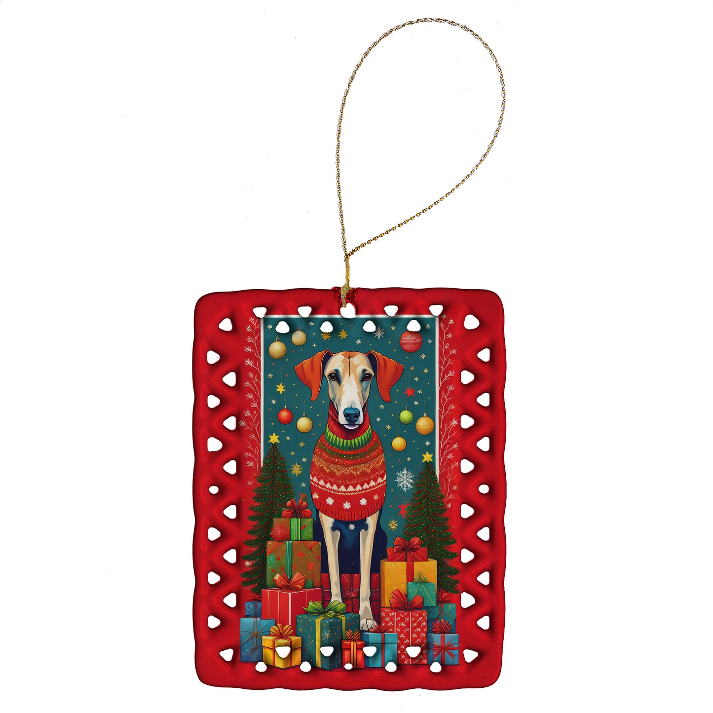 Buy this Azawakh Hound Holiday Christmas Porcelain Ornament