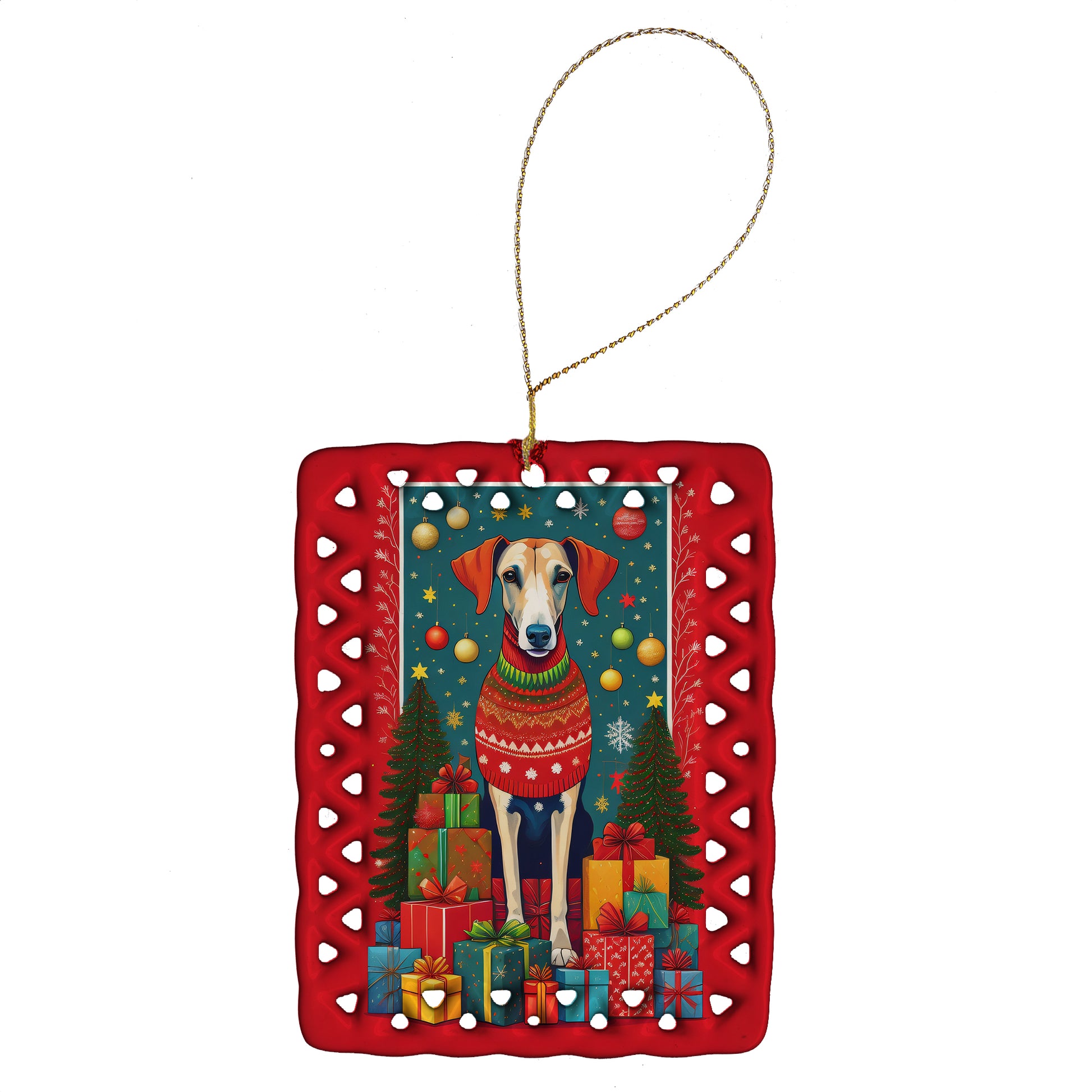 Buy this Azawakh Hound Holiday Christmas Porcelain Ornament