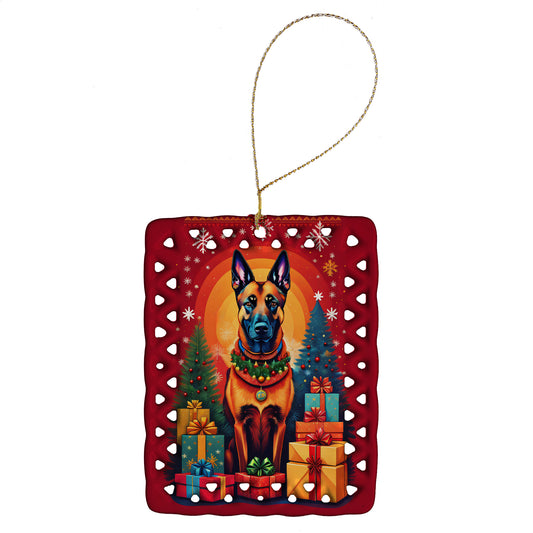 Buy this Belgian Malinois Holiday Christmas Porcelain Ornament