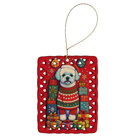 Buy this Bichon Frise Holiday Christmas Porcelain Ornament