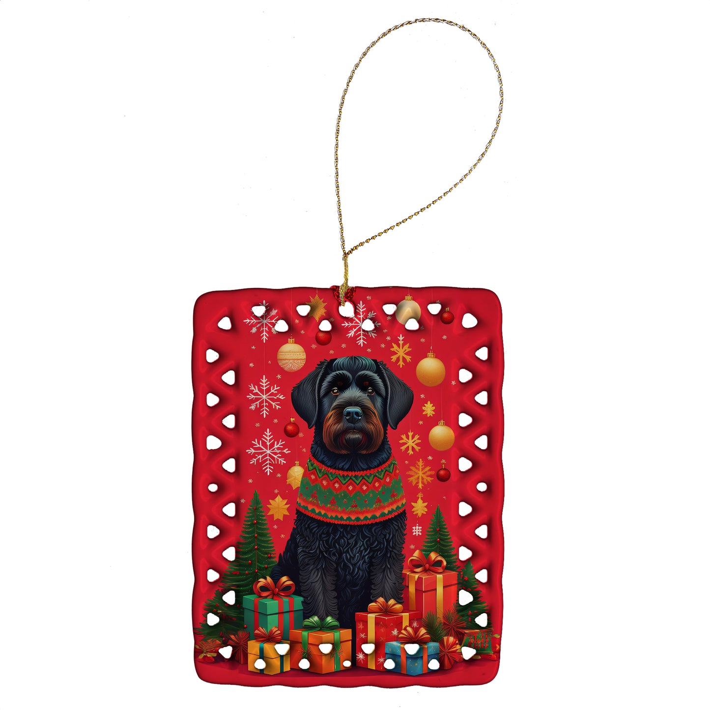 Buy this Black Russian Terrier Holiday Christmas Porcelain Ornament