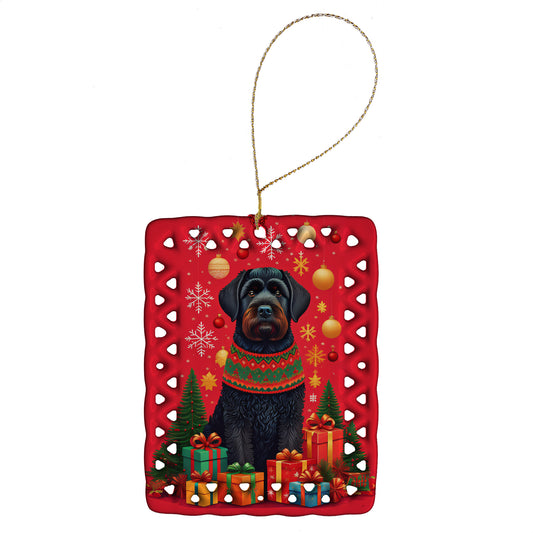 Buy this Black Russian Terrier Holiday Christmas Porcelain Ornament