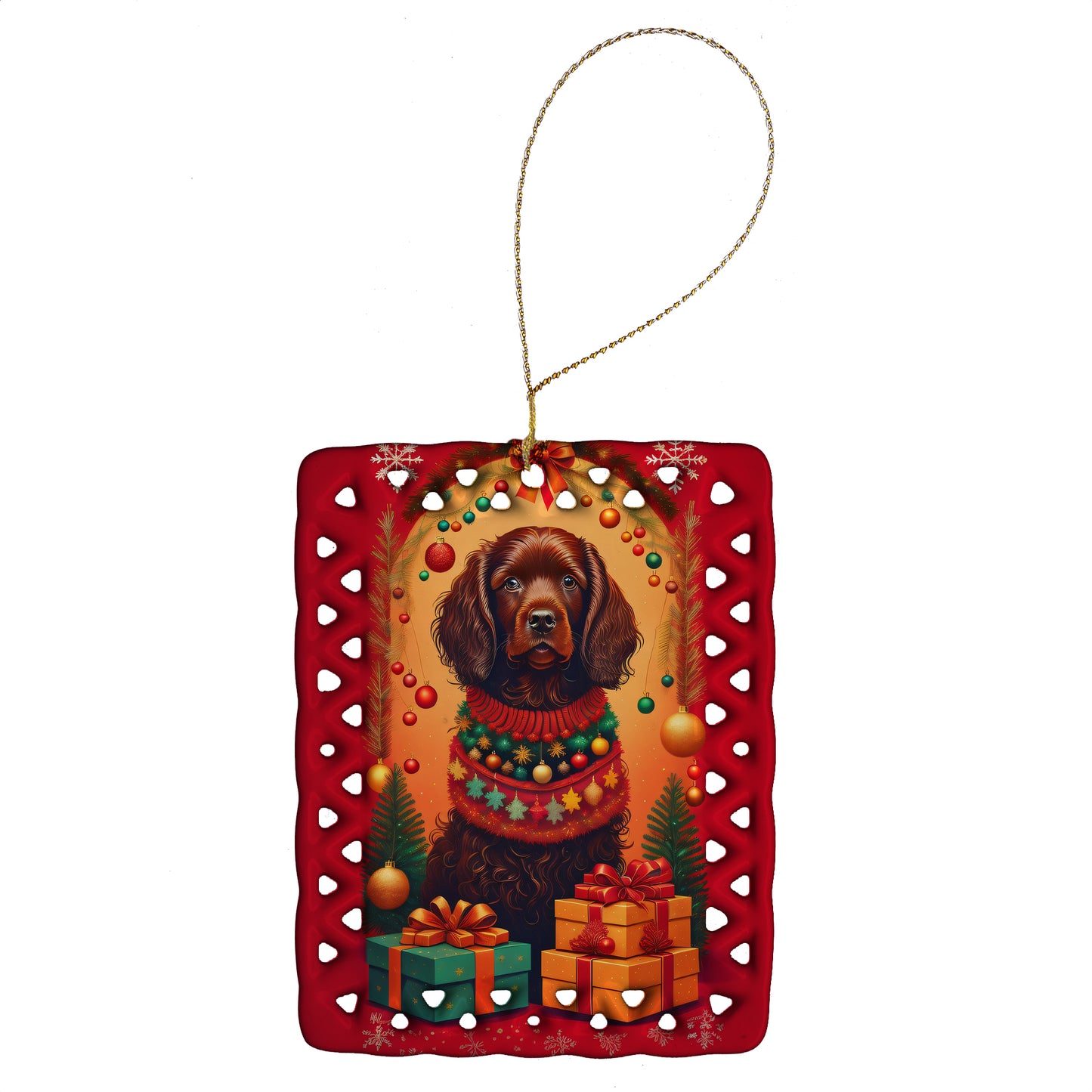 Buy this Boykin Spaniel Holiday Christmas Porcelain Ornament