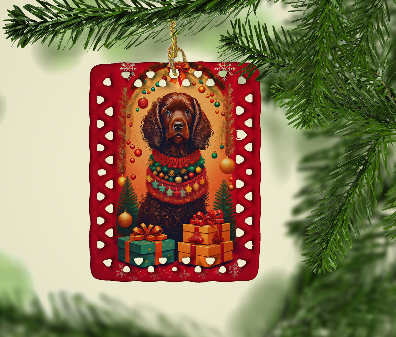 Boykin Spaniel Holiday Christmas Porcelain Ornament