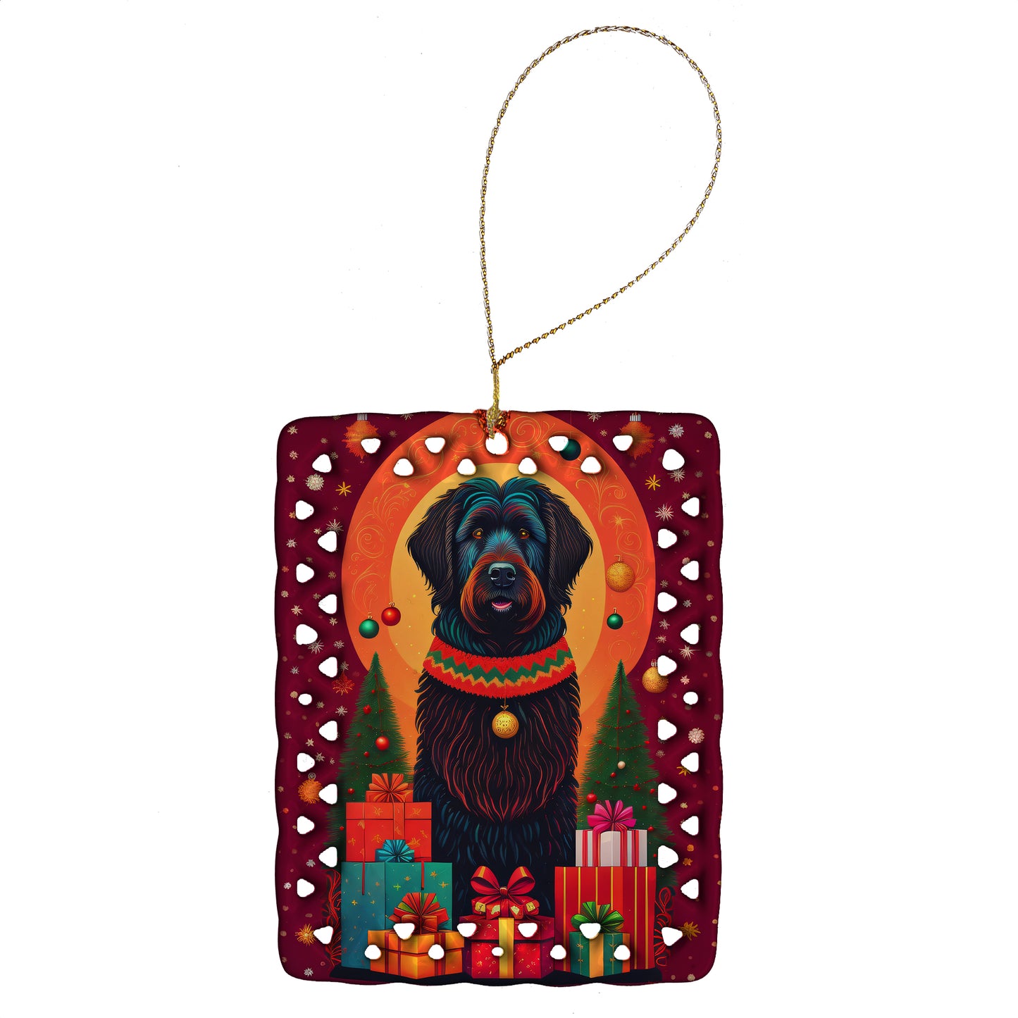 Buy this Black Briard Holiday Christmas Porcelain Ornament