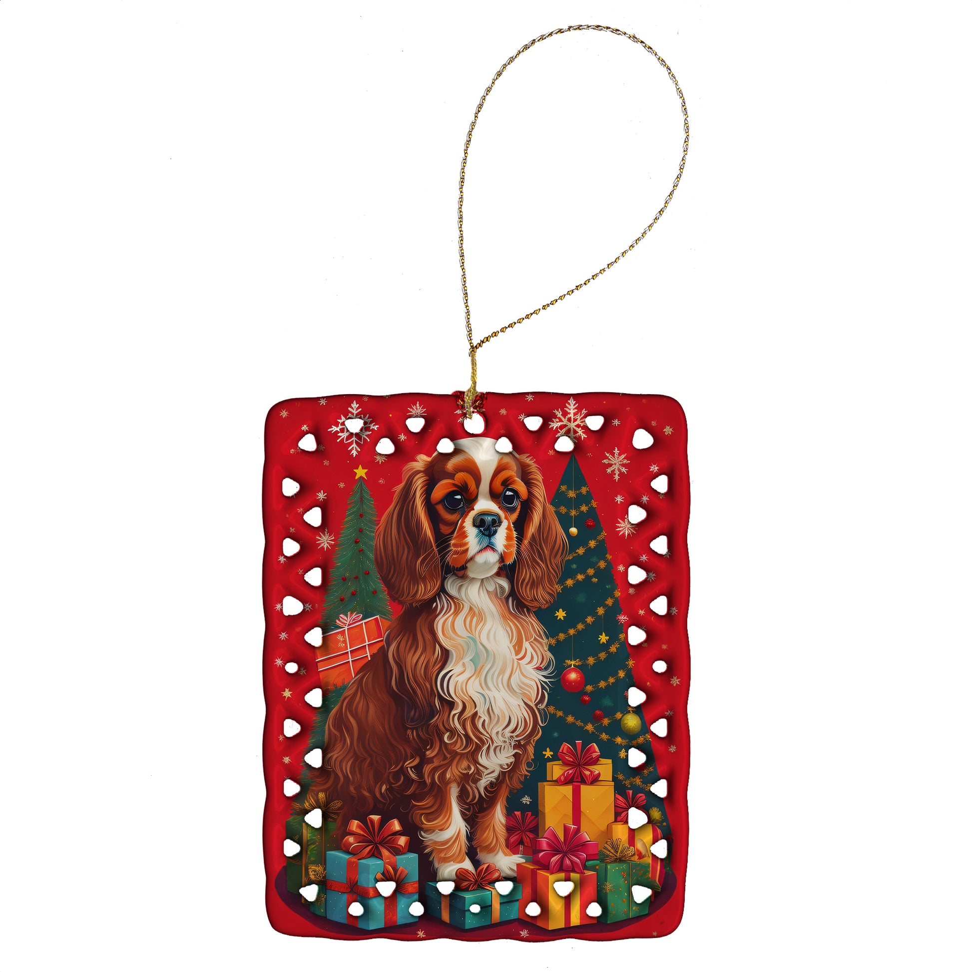 Buy this Cavalier Spaniel Holiday Christmas Porcelain Ornament