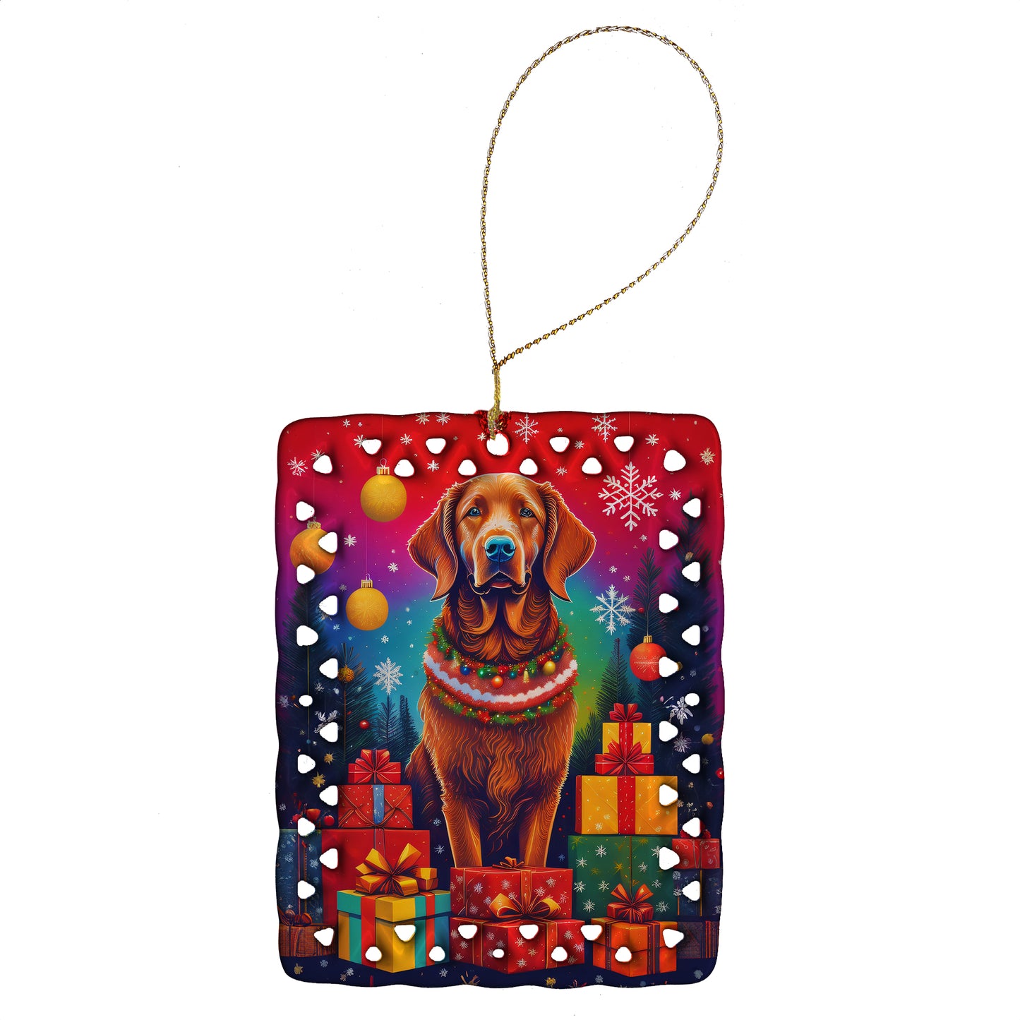 Buy this Chesapeake Bay Retriever Holiday Christmas Porcelain Ornament