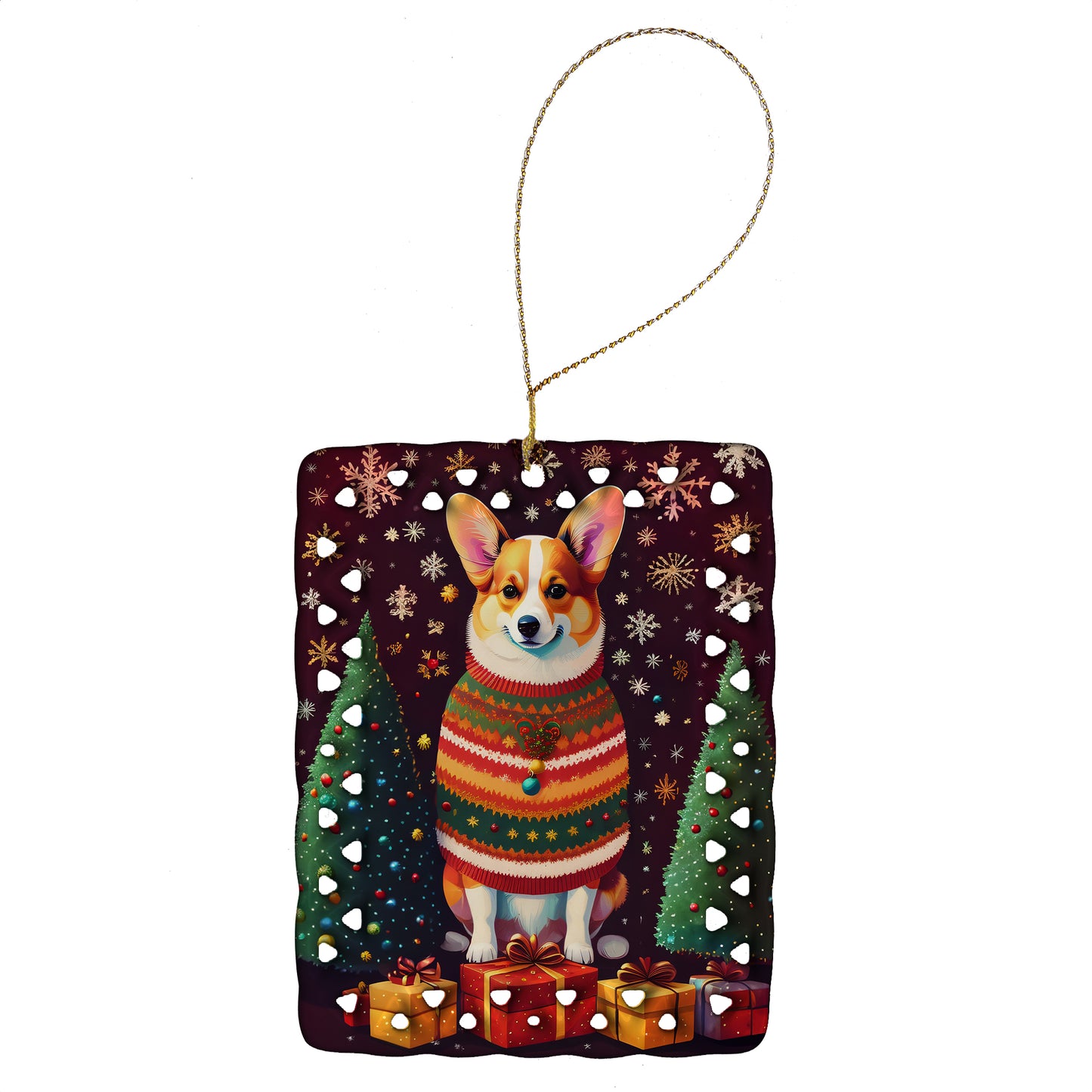 Buy this Corgi Holiday Christmas Porcelain Ornament