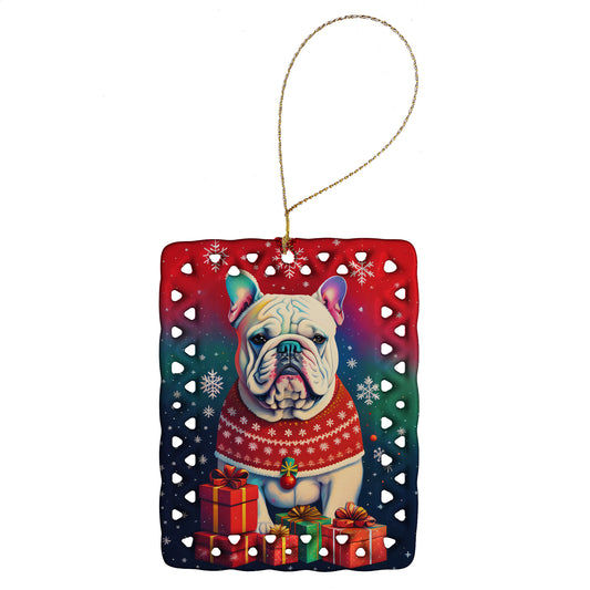 Buy this English Bulldog Holiday Christmas Porcelain Ornament