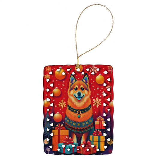 Buy this Finnish Spitz Holiday Christmas Porcelain Ornament