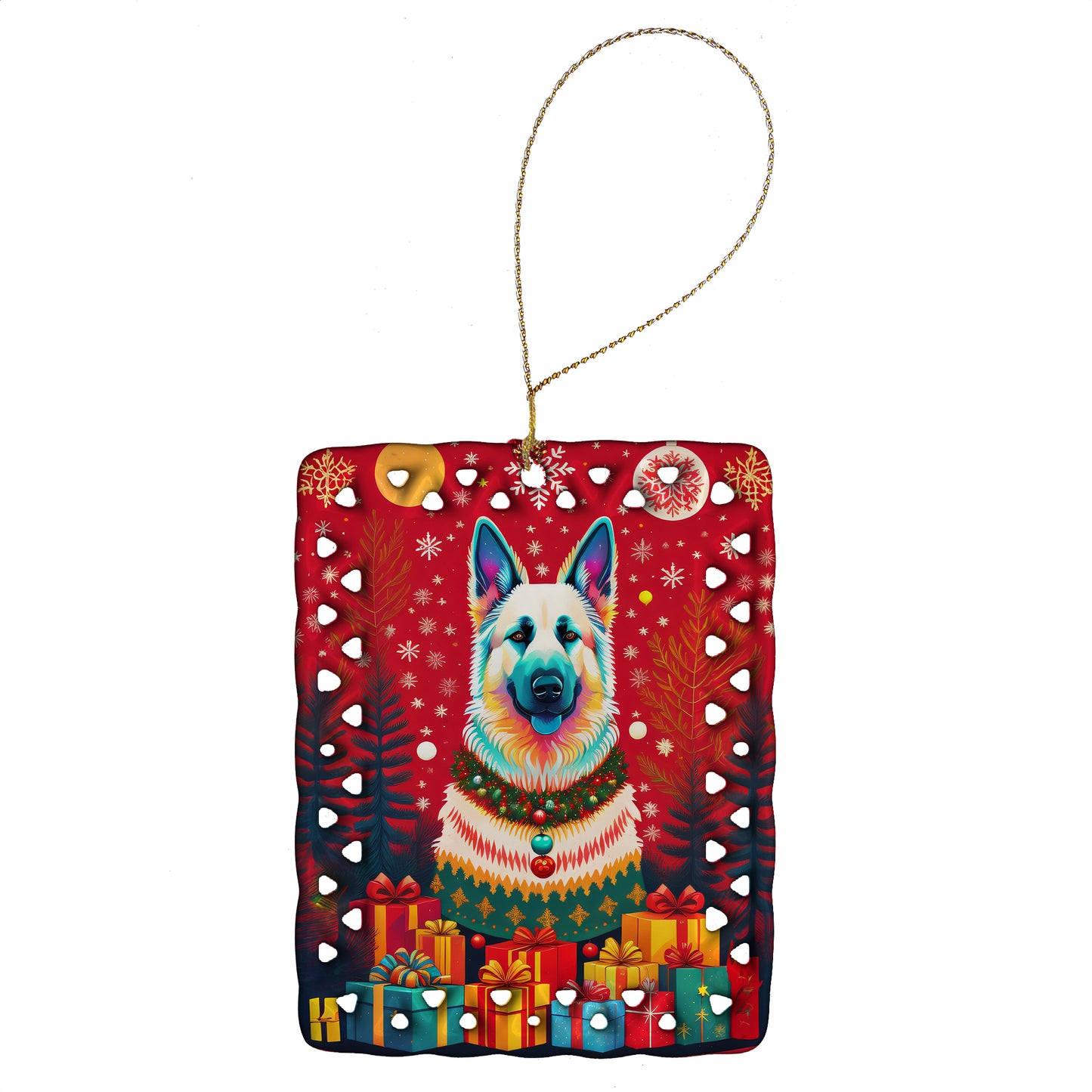 Buy this German Shepherd Holiday Christmas Porcelain Ornament