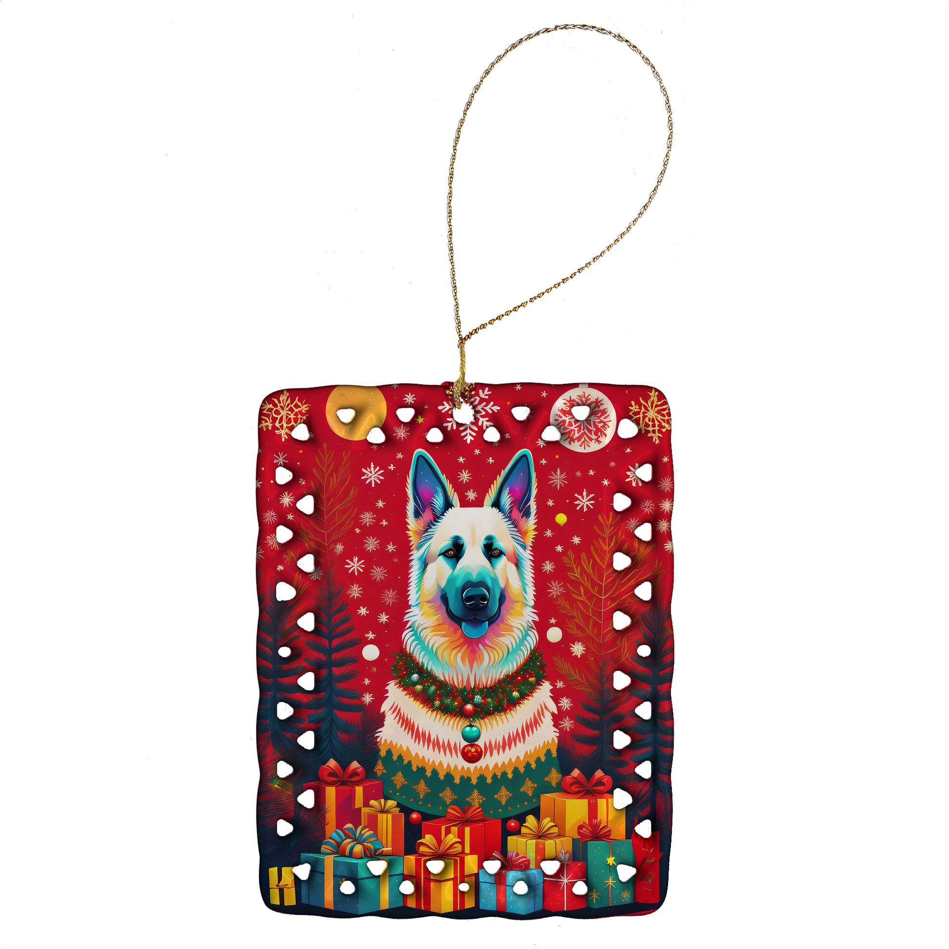 Buy this German Shepherd Holiday Christmas Porcelain Ornament