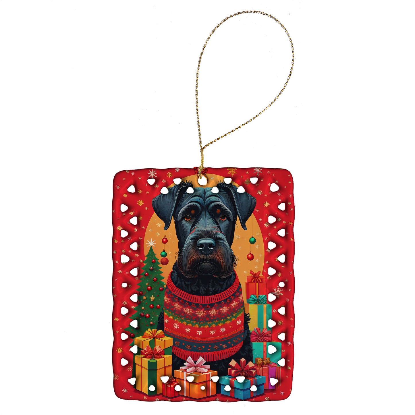 Buy this Giant Schnauzer Holiday Christmas Porcelain Ornament