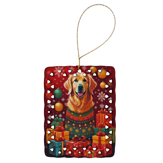 Buy this Golden Retriever Holiday Christmas Porcelain Ornament