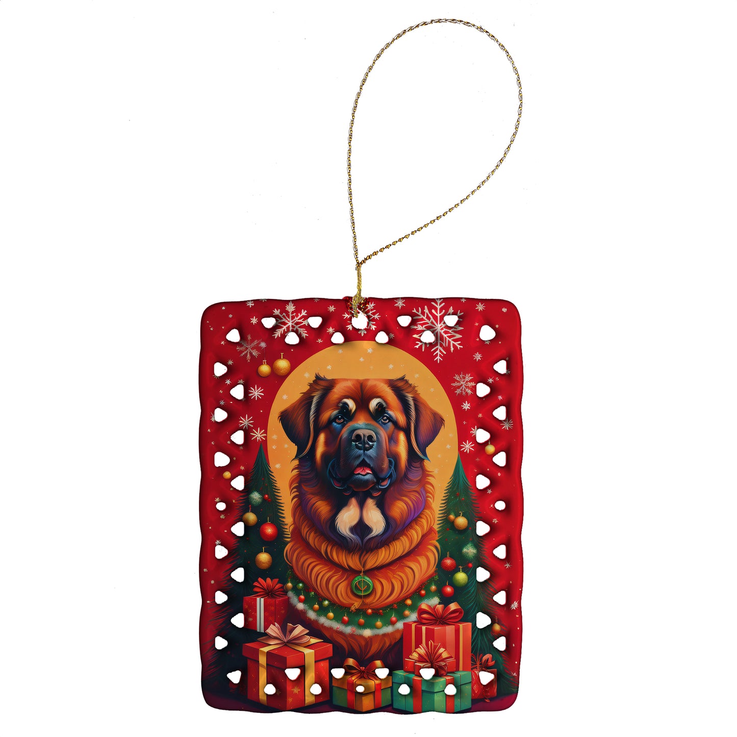 Buy this Leonberger Holiday Christmas Porcelain Ornament