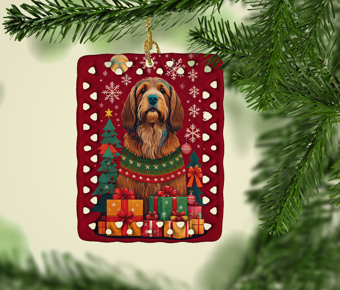 Otterhound Holiday Christmas Porcelain Ornament