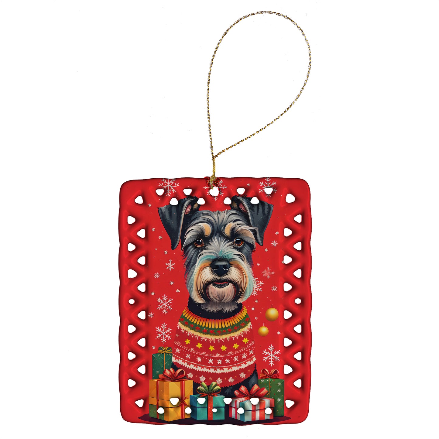 Buy this Schnauzer Holiday Christmas Porcelain Ornament