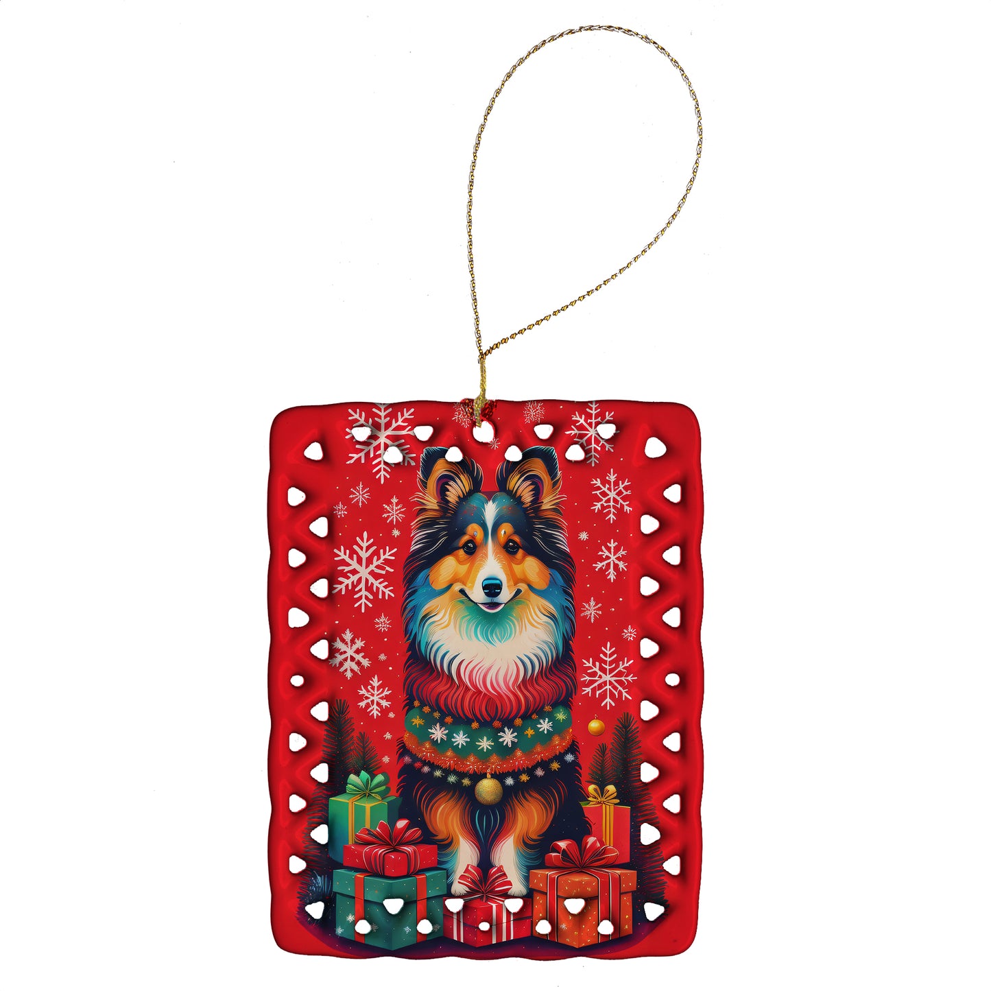 Buy this Sheltie Holiday Christmas Porcelain Ornament